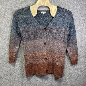 Altar'd State Sweater Womens XS Multicolor Ombre Chunky Knit Button Cardigan